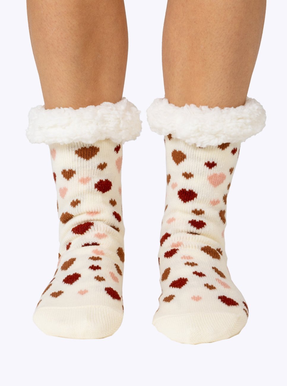 NEW Sweet Hearts Fluffy Slipper Socks - Cuddleez