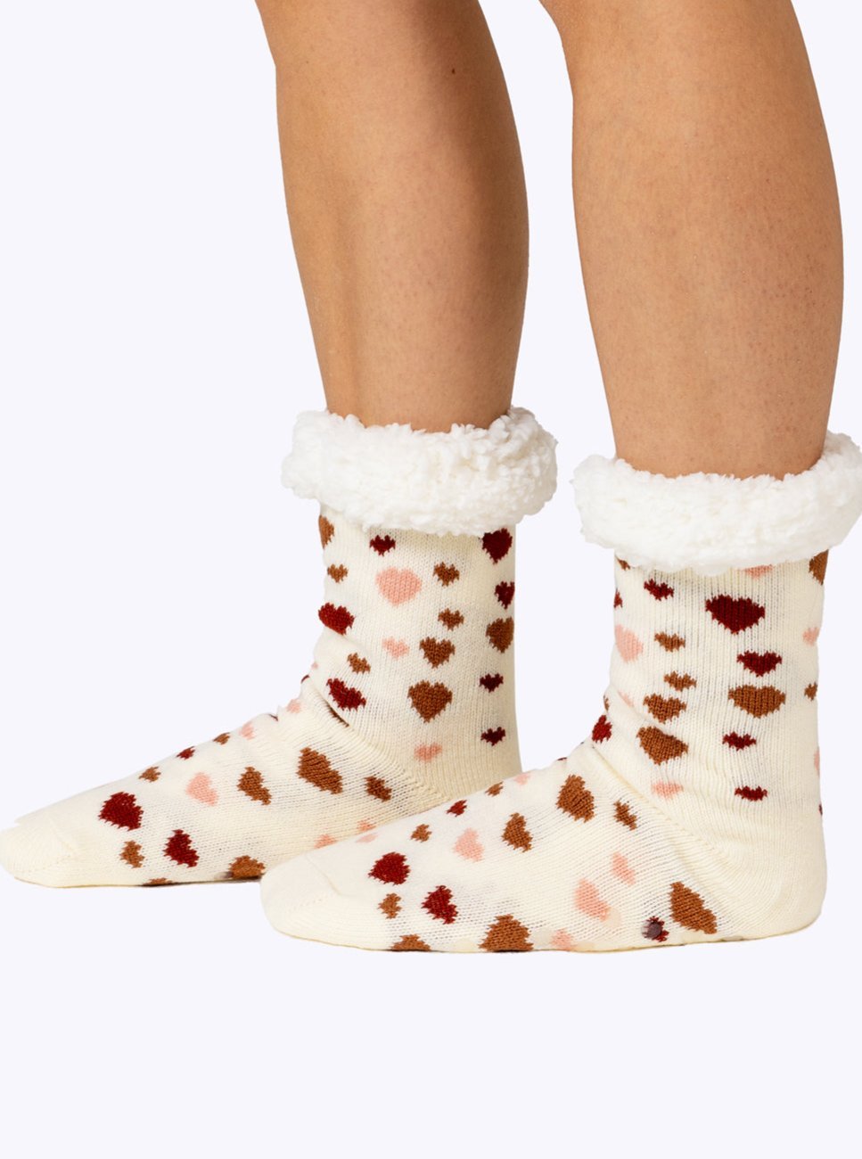 NEW Sweet Hearts Fluffy Slipper Socks - Cuddleez