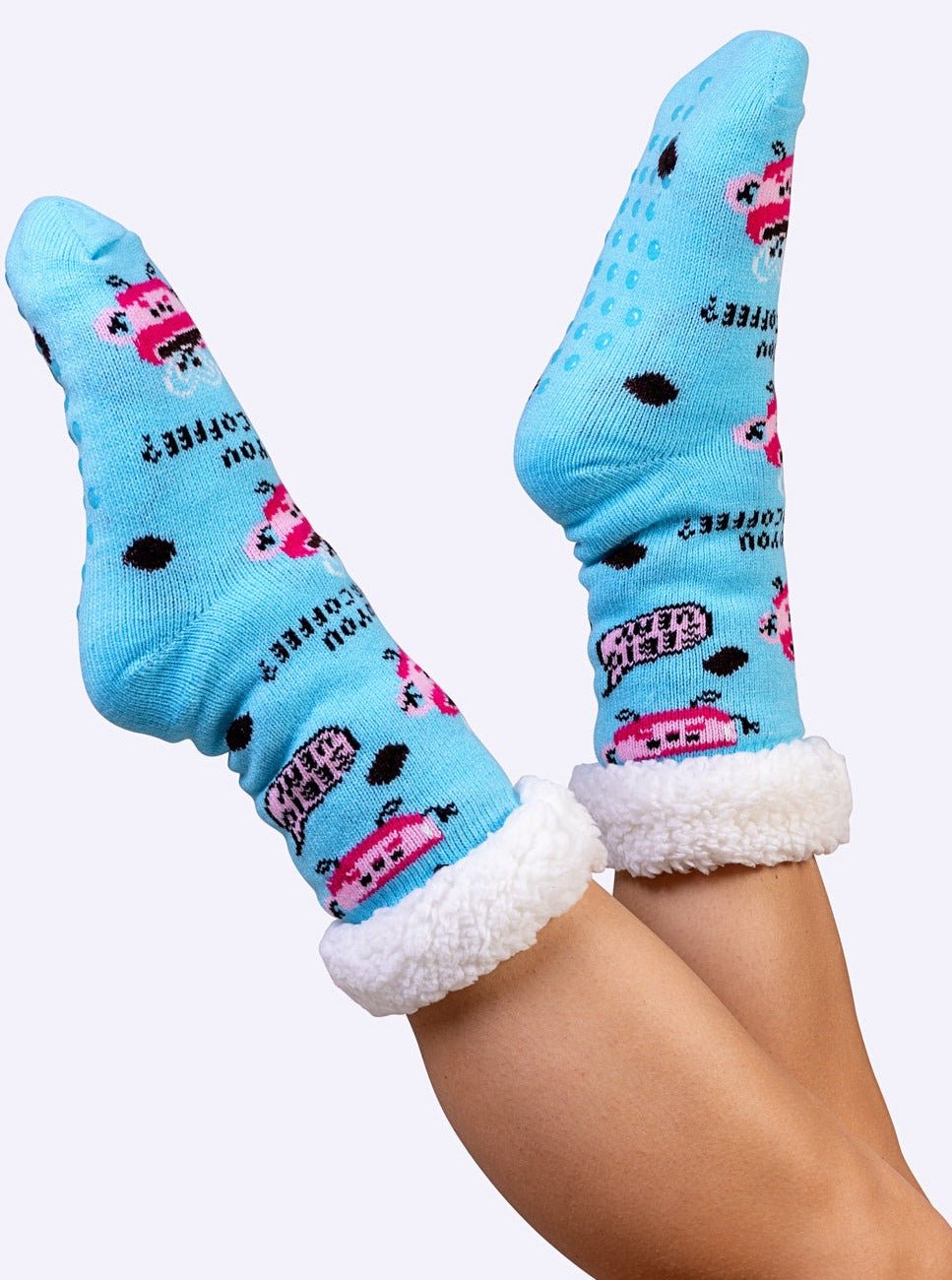 Coffee Fluffy Slipper Socks - Shnugz