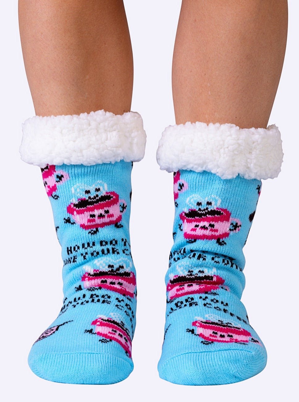 Coffee Fluffy Slipper Socks - Shnugz