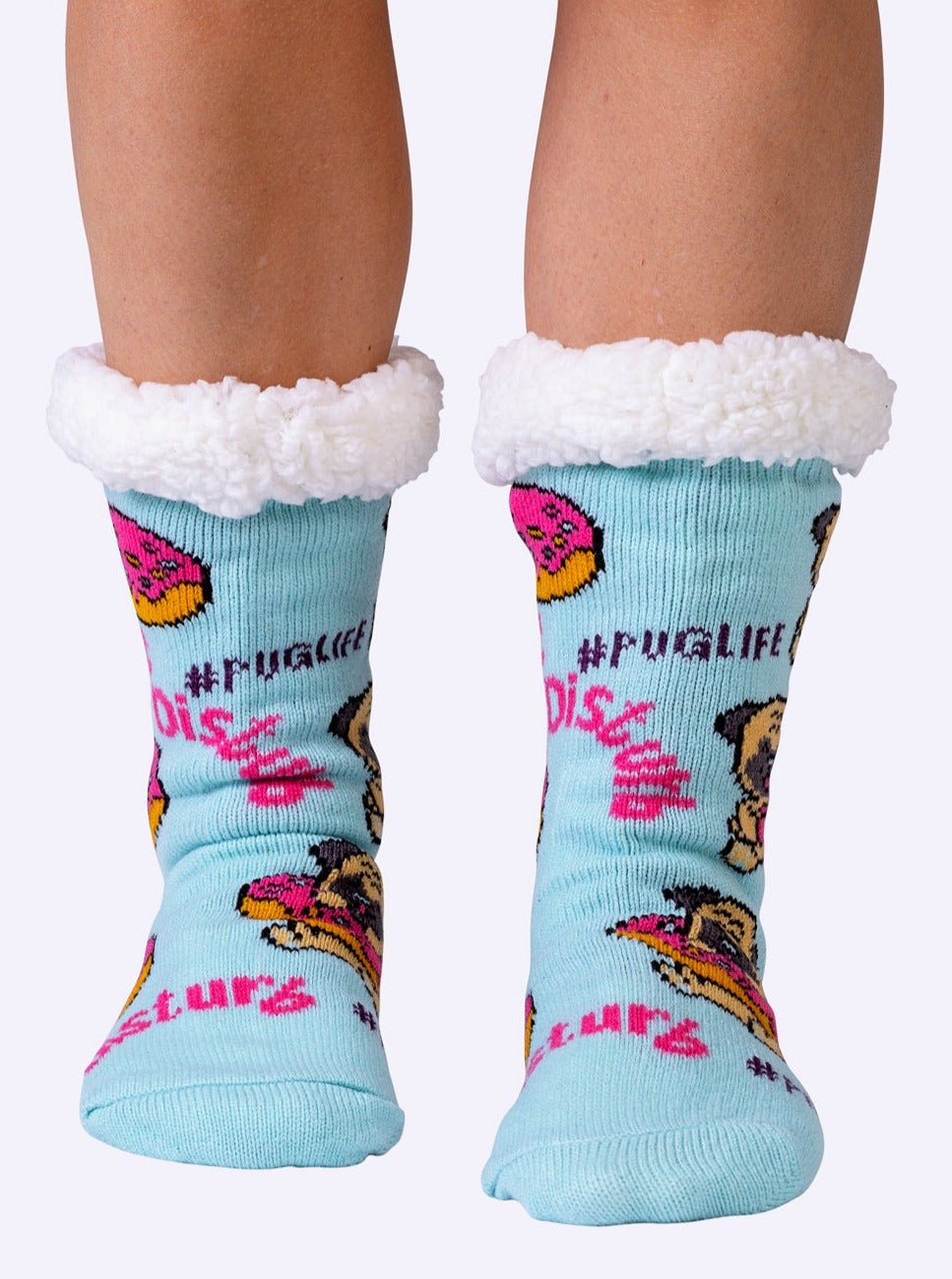 NEW Pug Life Fluffy Slipper Socks - Shnugz
