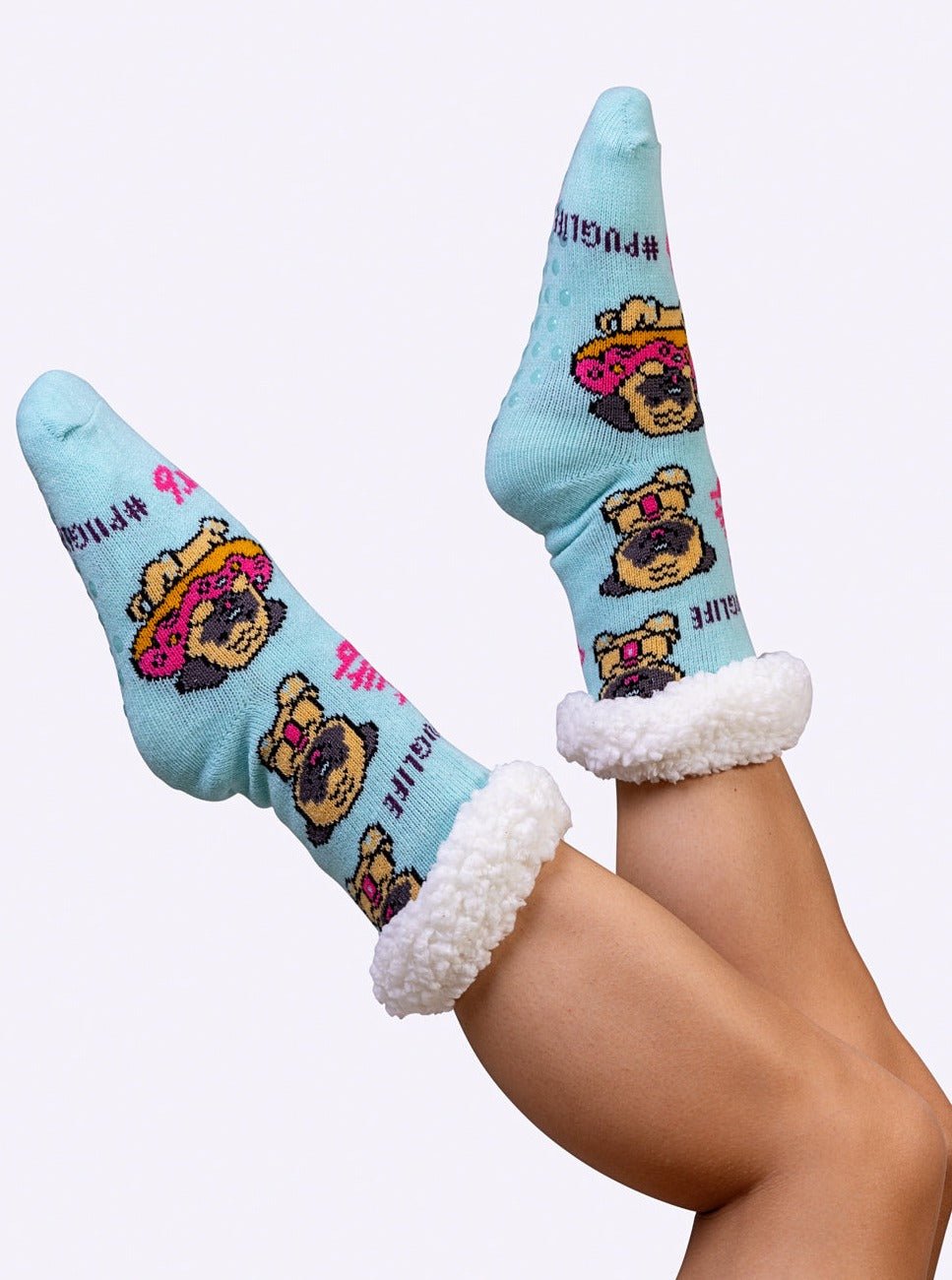 NEW Pug Life Fluffy Slipper Socks - Shnugz