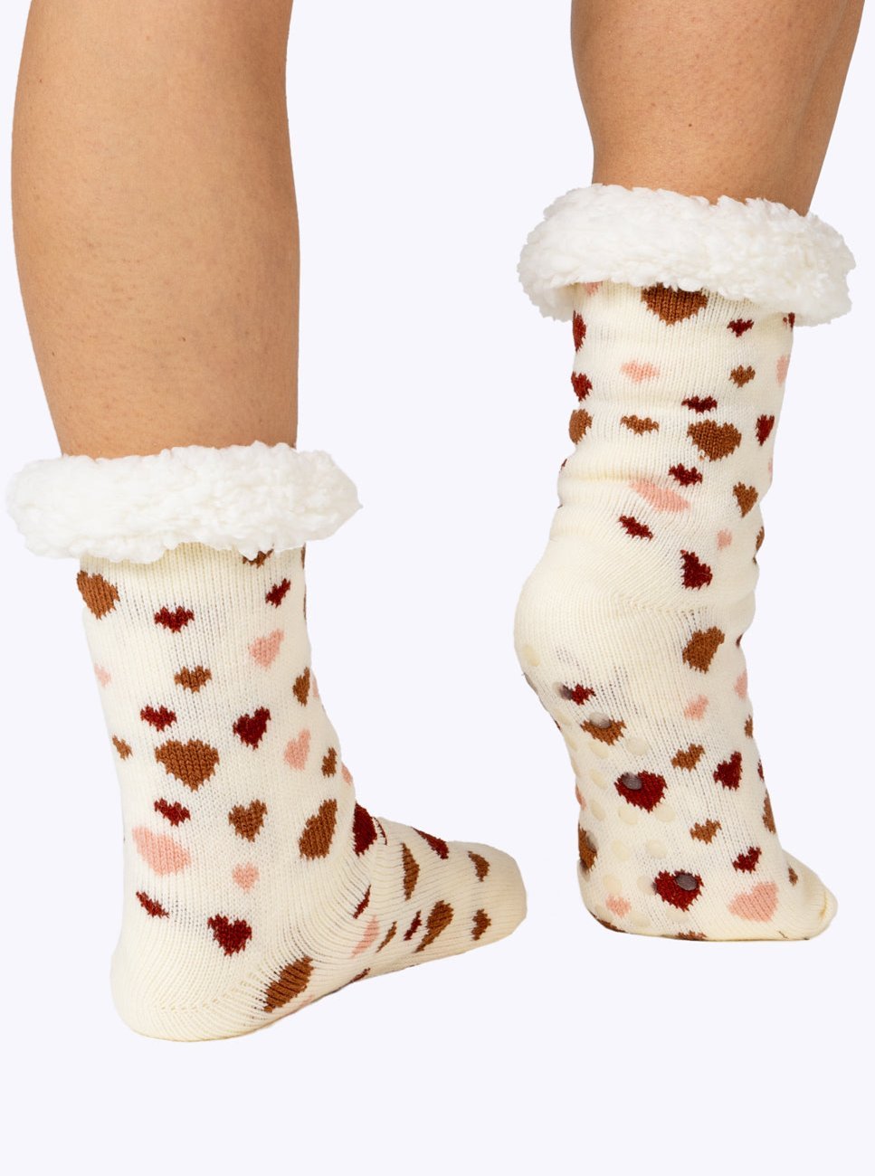 NEW Sweet Hearts Fluffy Slipper Socks - Cuddleez